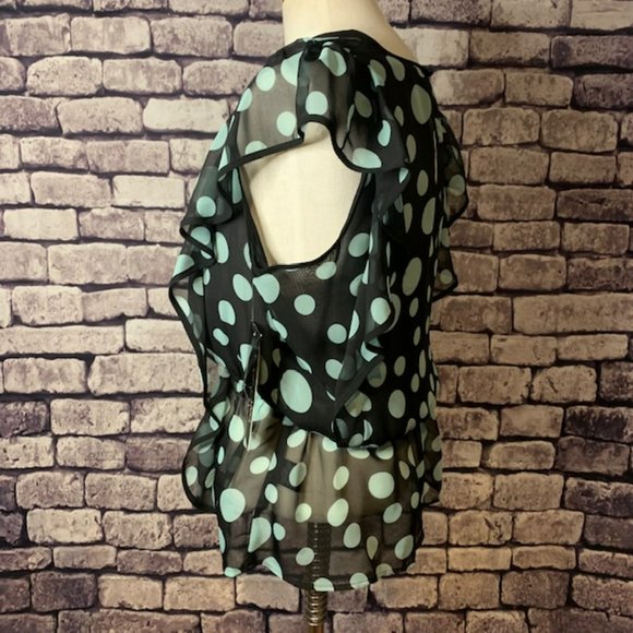 Sharagano NWT Sheer Blouse Size M - Picture 4 of 10